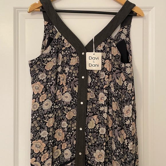 NWT Vici for Davi & Dani Floral Sleeveless Long Vest Duster Maxi Dress - Picture 9 of 13